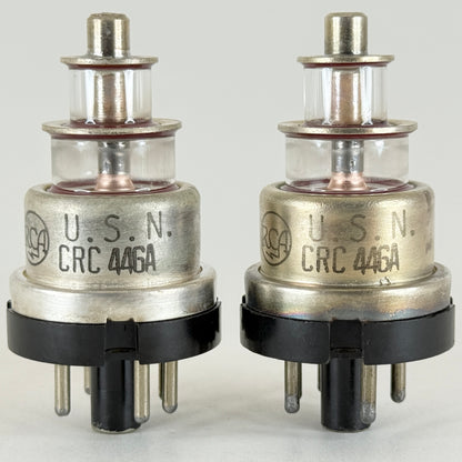 Tested Matched Pair 1944 RCA USN CRC 446A Tubes Mil Spec Lighthouse Tube H6E (a)