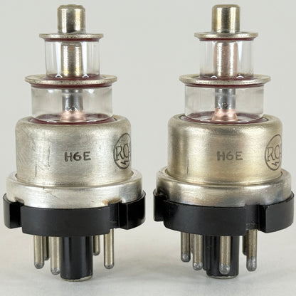 Tested Matched Pair 1944 RCA USN CRC 446A Tubes Mil Spec Lighthouse Tube H6E (a)