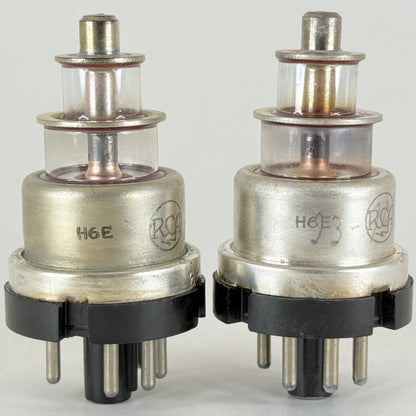 Tested Matched Pair 1944 RCA USN CRC 446A Tubes Mil Spec Lighthouse Tube H6E (b)