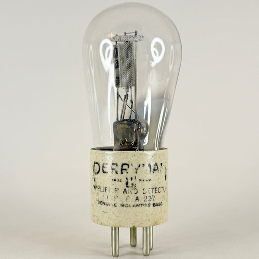 (1) Tested Perryman PA 227 Tube Type 27 Globe Speckled Ceramic Base UFO Getter
