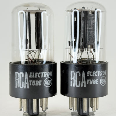 Tested Matched Pair RCA 6SN7GT Tubes Reinforced Rods Black Plates Codes L1 LQ