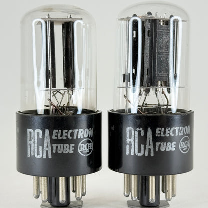 Tested Matched Pair RCA 6SN7GT Tubes Reinforced Rods Black Plates Codes L1 LQ