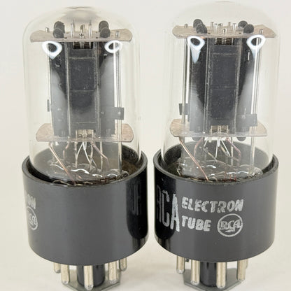 Tested Matched Pair RCA 6SN7GT Tubes Reinforced Rods Black Plates Codes L1 LQ