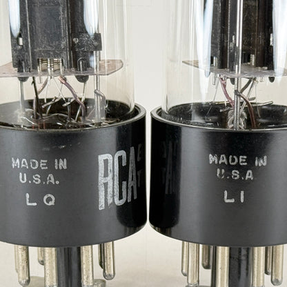 Tested Matched Pair RCA 6SN7GT Tubes Reinforced Rods Black Plates Codes L1 LQ