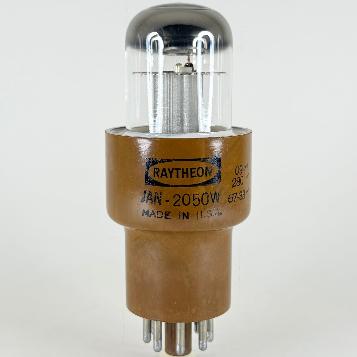 (1) Tested Raytheon JAN 2050W Tube Code 67-33 Mil Spec 2050 W Thyratron Tube