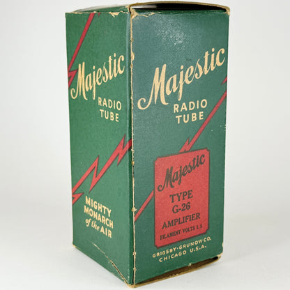 (1) Tested Majestic G-26 Tube with Box Type 26 Engraved Base Globe Tube