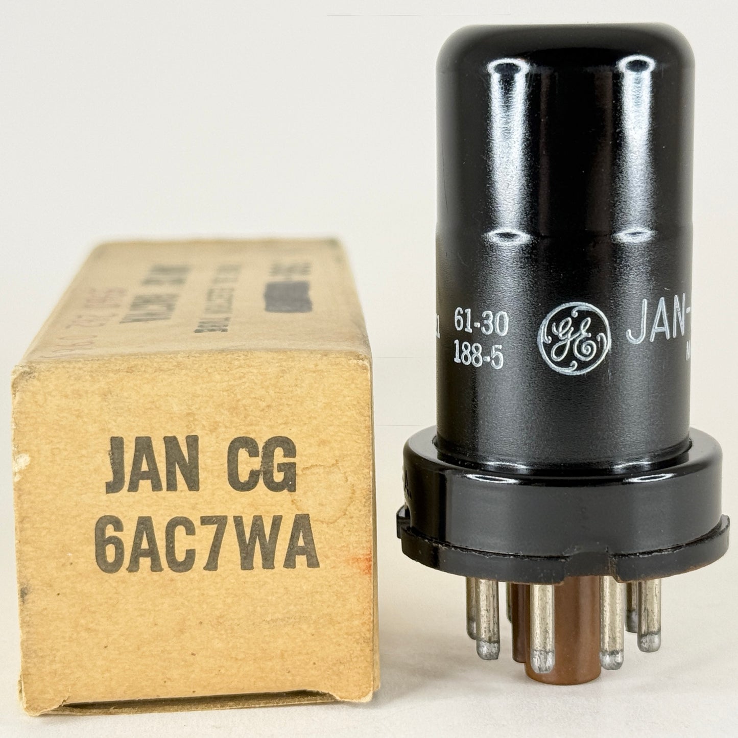 (1) Tested 1961 GE JAN CG 6AC7WA Tube with Box Code 61-30 Mil Spec 6AC7 Tube