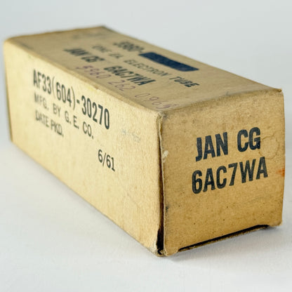 (1) Tested 1961 GE JAN CG 6AC7WA Tube with Box Code 61-30 Mil Spec 6AC7 Tube