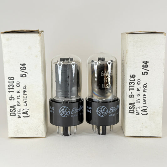 Tested Matched Pair 1964 GE 6AU5GT Tubes with Boxes Codes 64-30 General Electric