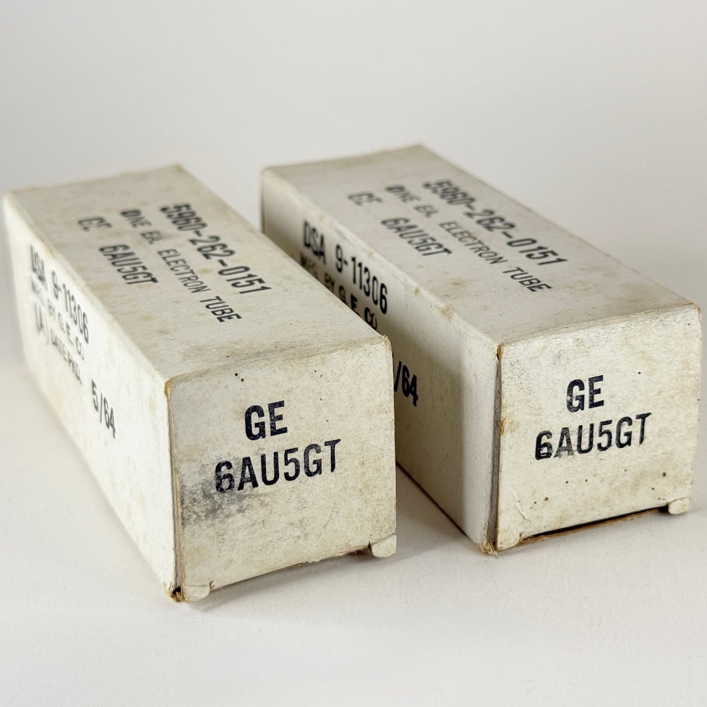 Tested Matched Pair 1964 GE 6AU5GT Tubes with Boxes Codes 64-30 General Electric