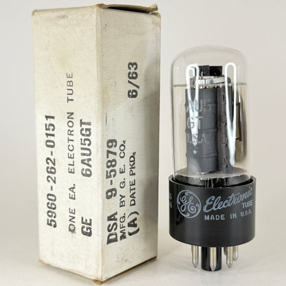 (1) Tested 1963 GE 6AU5GT Tube with Box Code 63-35 General Electric Power Tube