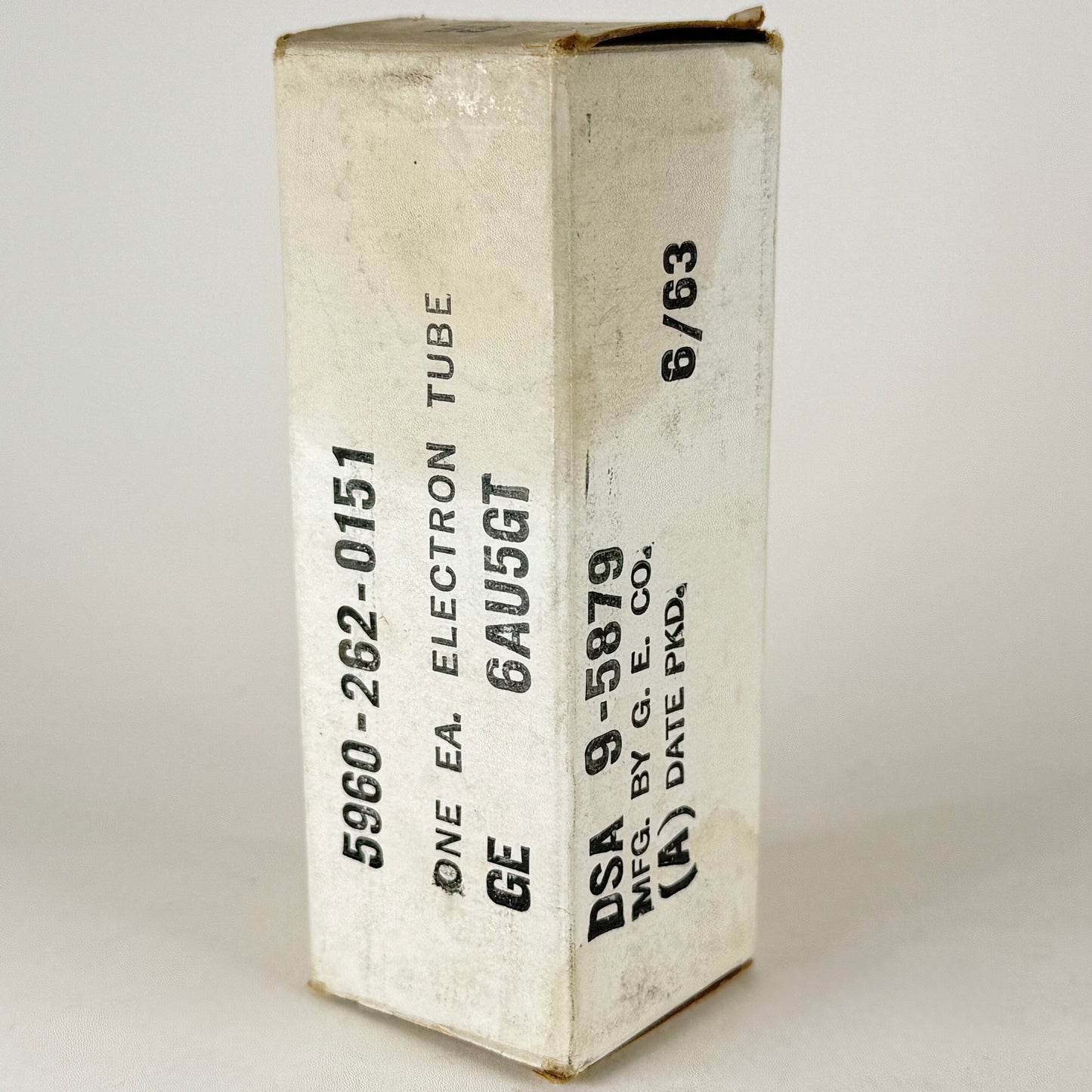 (1) Tested 1963 GE 6AU5GT Tube with Box Code 63-35 General Electric Power Tube