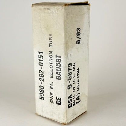 (1) Tested 1963 GE 6AU5GT Tube with Box Code 63-35 General Electric Power Tube