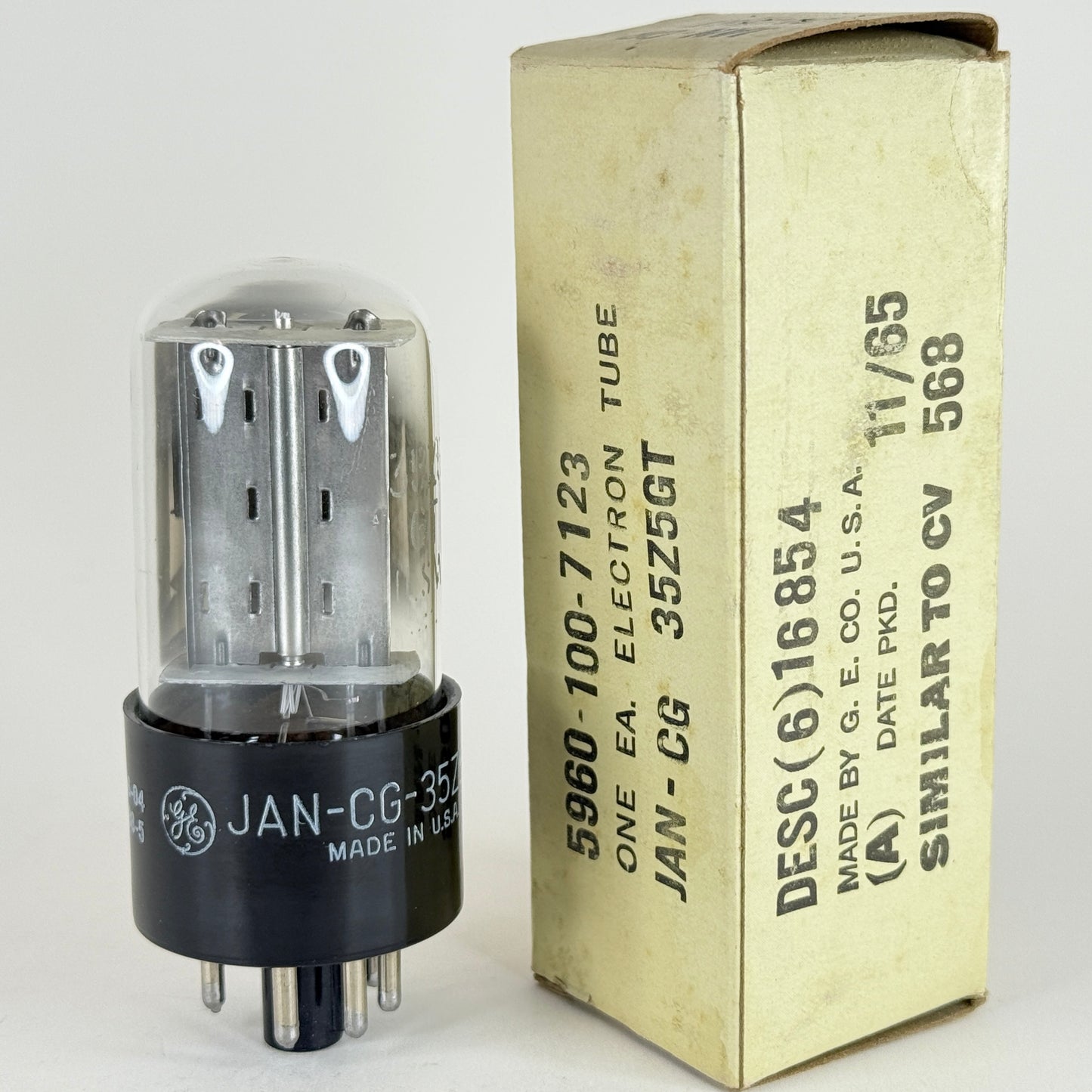 (1) Tested 1965 GE JAN CG 35Z5GT Tube and Box Mil Spec Code 65-17/66-04 (b)