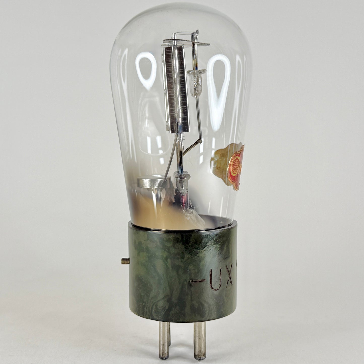 (1) Tested Rare Green Marbled Bakelite Continental UX 112A Tube 12A Globe Tube