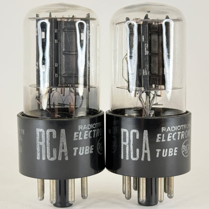 Tested Matched Pair RCA 6SN7GT Tubes Black Plates Copper Grid Posts Codes 513