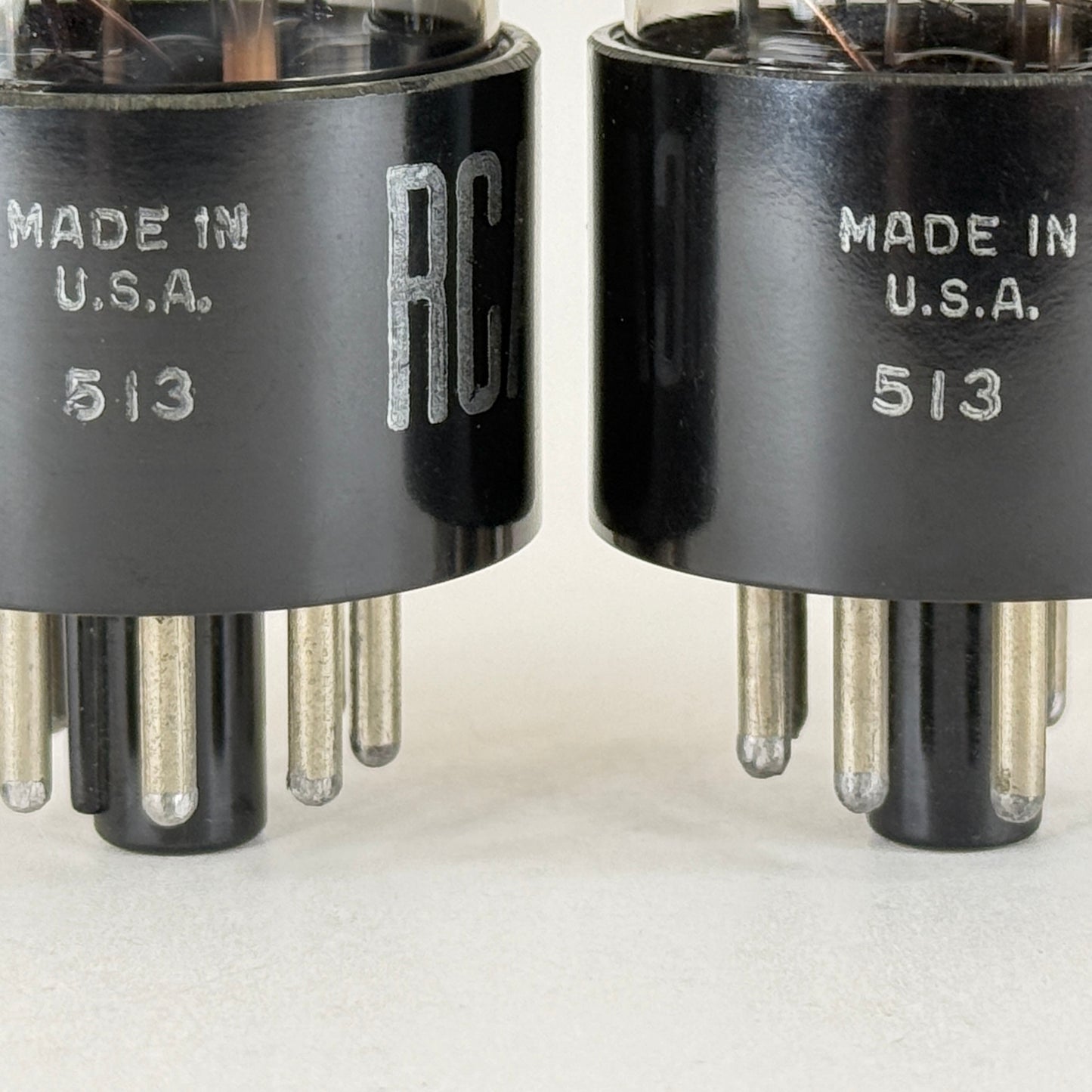Tested Matched Pair RCA 6SN7GT Tubes Black Plates Copper Grid Posts Codes 513