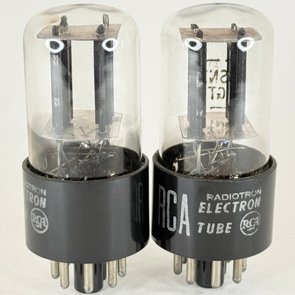 Tested Matched Pair RCA 6SN7GT Tubes Black Plates Copper Grid Posts Codes 513