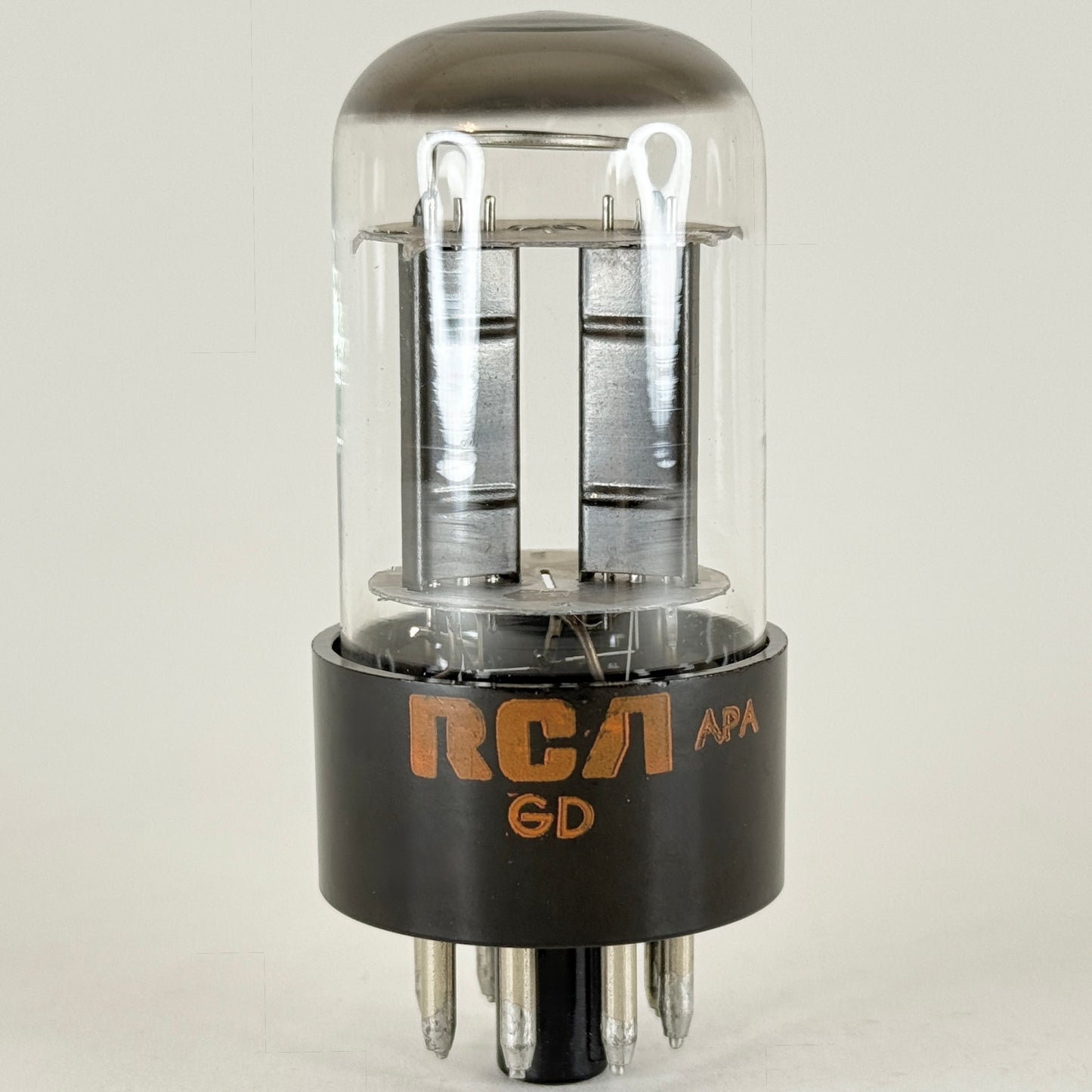 (1) Tested RCA 6SN7GTB Tube Code GD APA Foil Halo Black Angled T Plates 6SN7GT