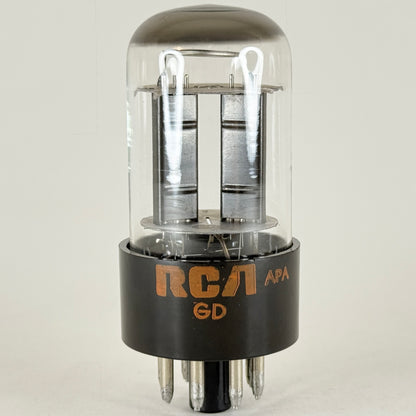 (1) Tested RCA 6SN7GTB Tube Code GD APA Foil Halo Black Angled T Plates 6SN7GT