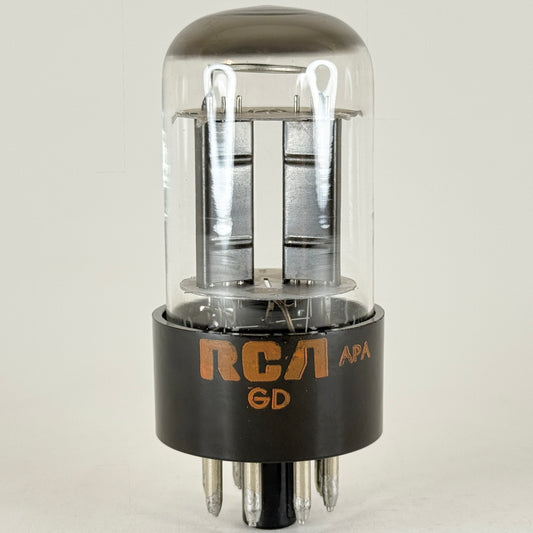 (1) Tested RCA 6SN7GTB Tube Code GD APA Foil Halo Black Angled T Plates 6SN7GT