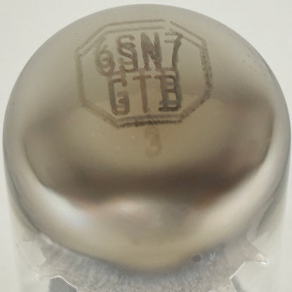 (1) Tested Tung Sol 6SN7GTB Tube Tall Bottle Black Plate Horseshoe Getter 624-3