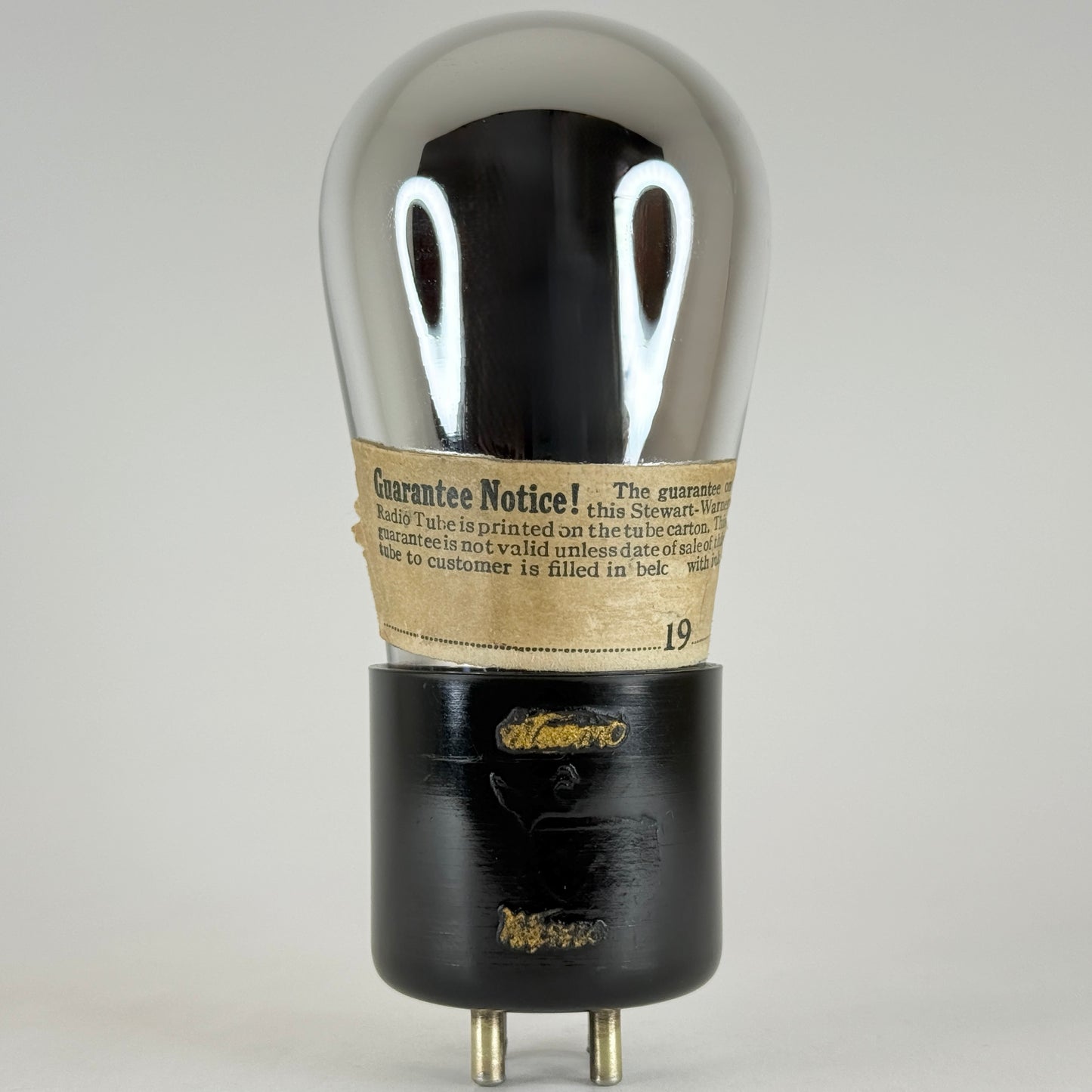 (1) Tested Stewart Warner UV 201A Tube Type 01A Tube Short Brass Pins Globe Tube
