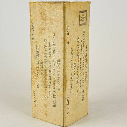 (1) Tested 1944 Sylvania JAN CHS 12J5GT Tube with Box VT-135 Tube Triode Tube