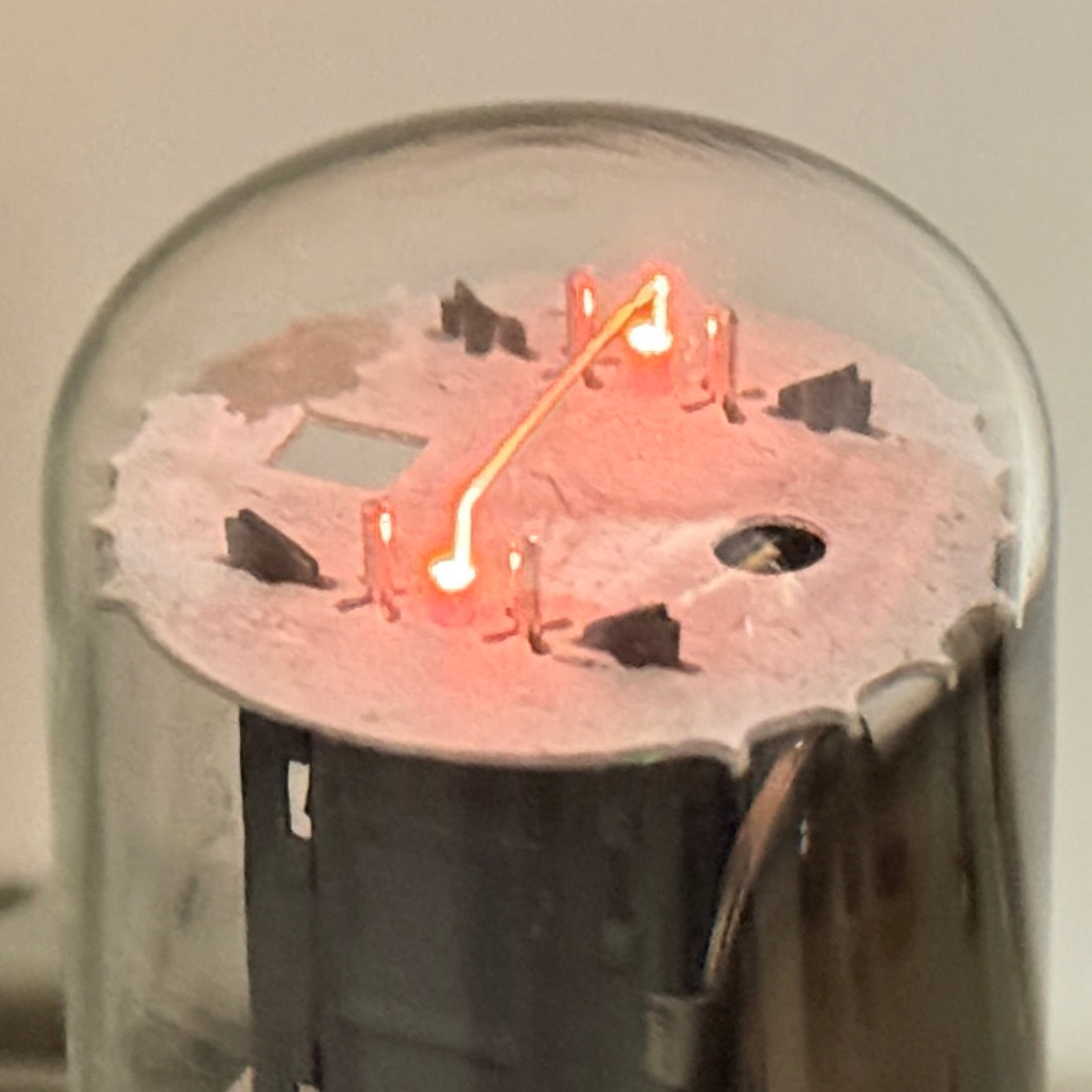 (1) Tested 1971 GE 6SN7GTB Tube Glow Top Filament O Getter Date Code RE 6SN7GT