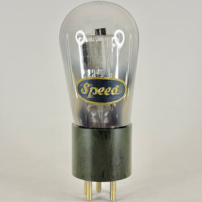 (1) Tested Green Marbled Bakelite Speed 227 Tube Type 27 Tube Brass Pins Globe