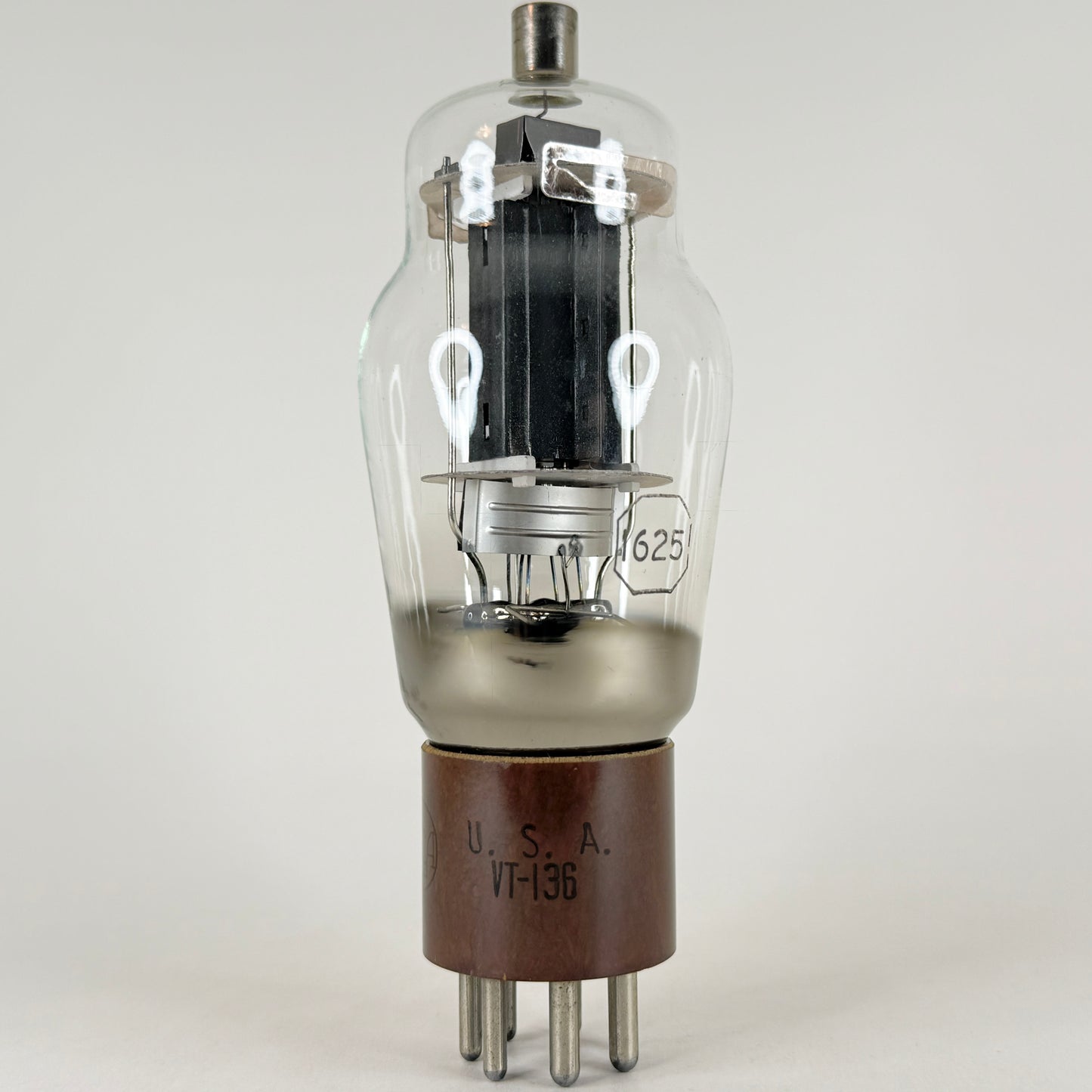 (1) Tested RCA 1625 Tube VT-136 Code S2 Large Dual D Getters Mil Spec Power Tube