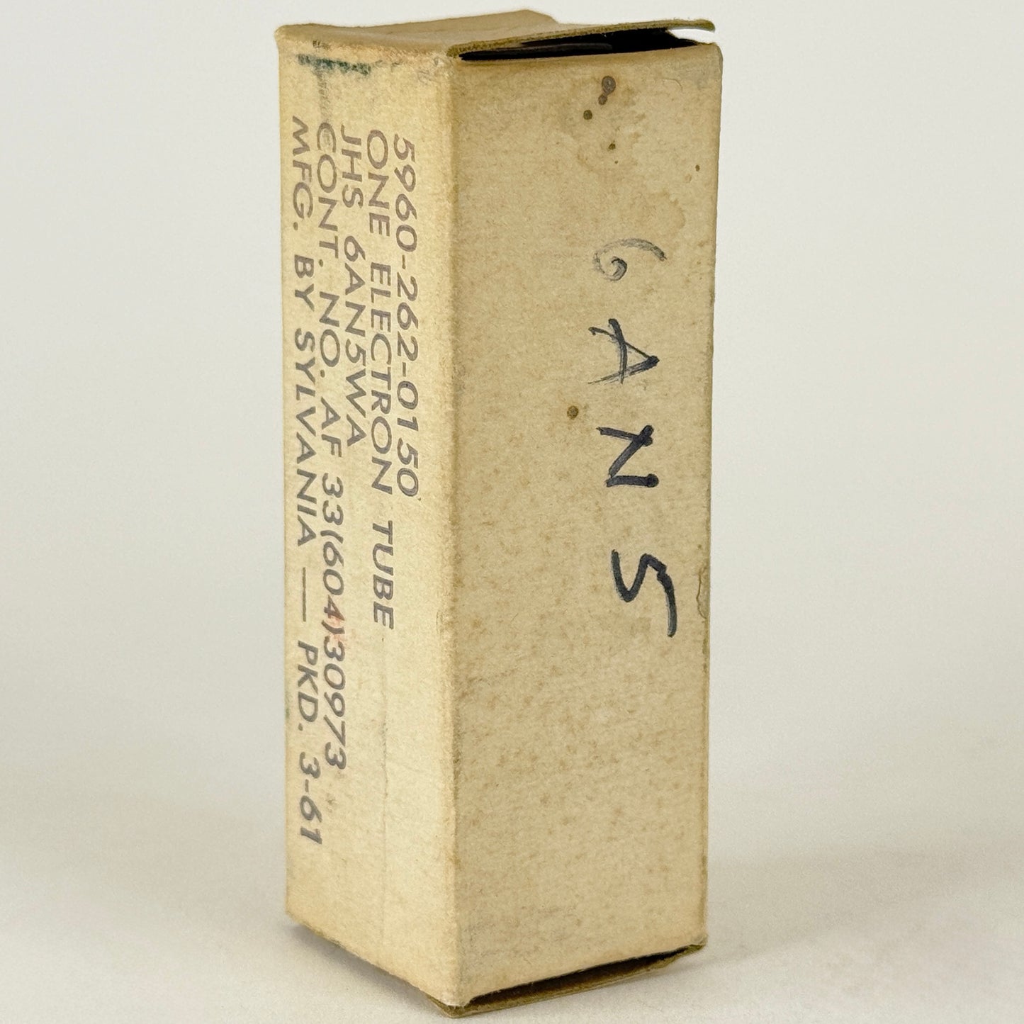 (1) Tested 1961 Sylvania JHS 6AN5WA Tube and Box Code 6110 Mil Spec 6AN5 WA Tube