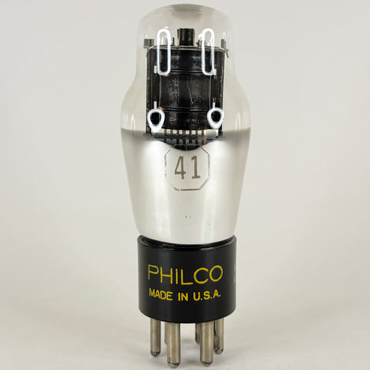 (1) Tested Philco Type 41 Tube Date Code 9U Power Amplifier Pentode Tube