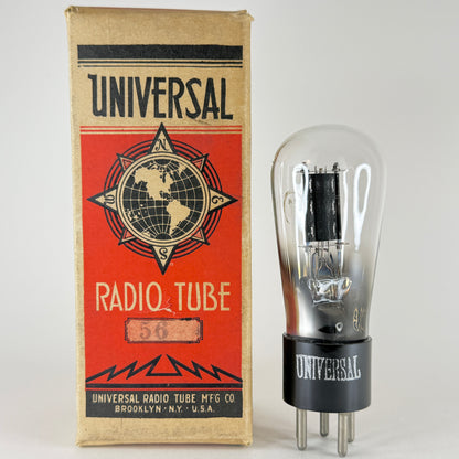 (1) Tested Very Strong Universal Type 56 Tube with Box 56 Globe Tube Cup Getter