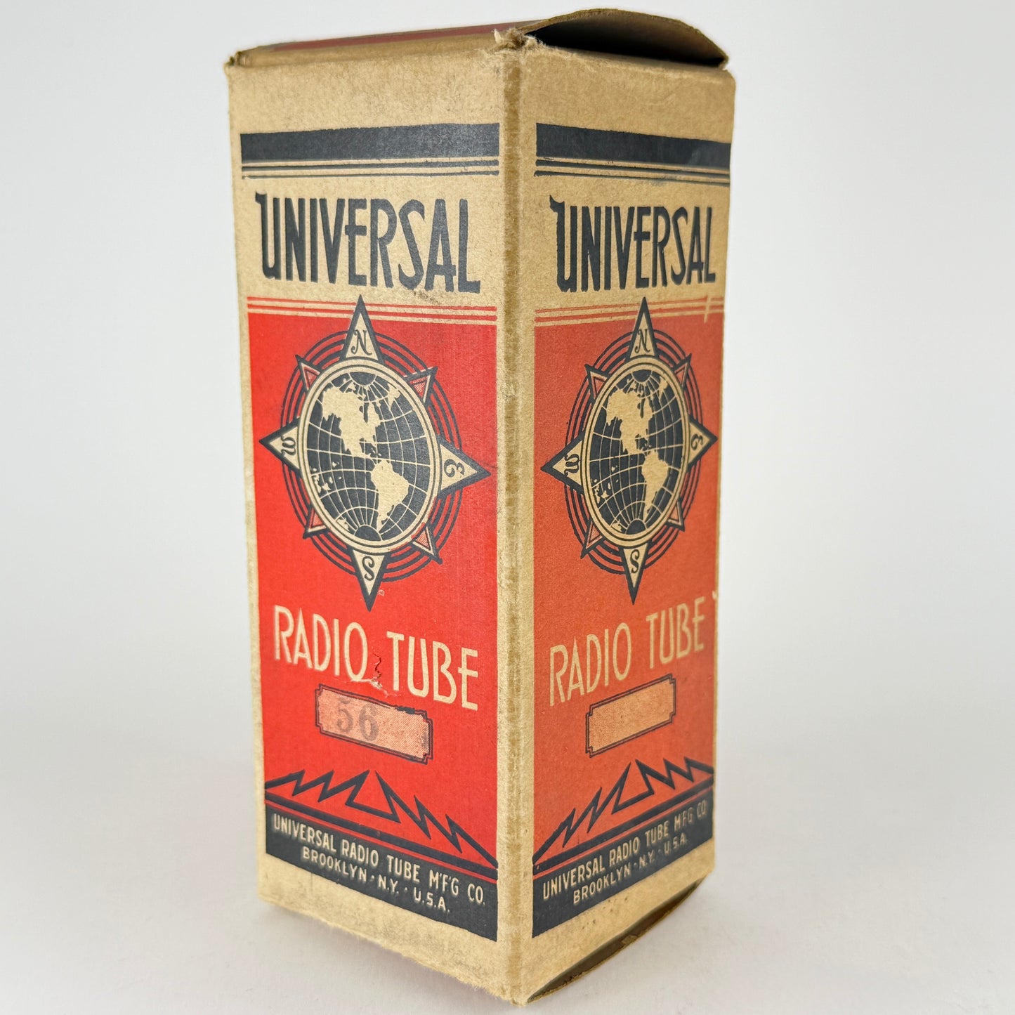 (1) Tested Very Strong Universal Type 56 Tube with Box 56 Globe Tube Cup Getter