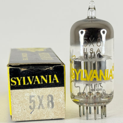 (1) Tested Sylvania 5X8 Tube with Box Date Code df JAS Triode Pentode Tube