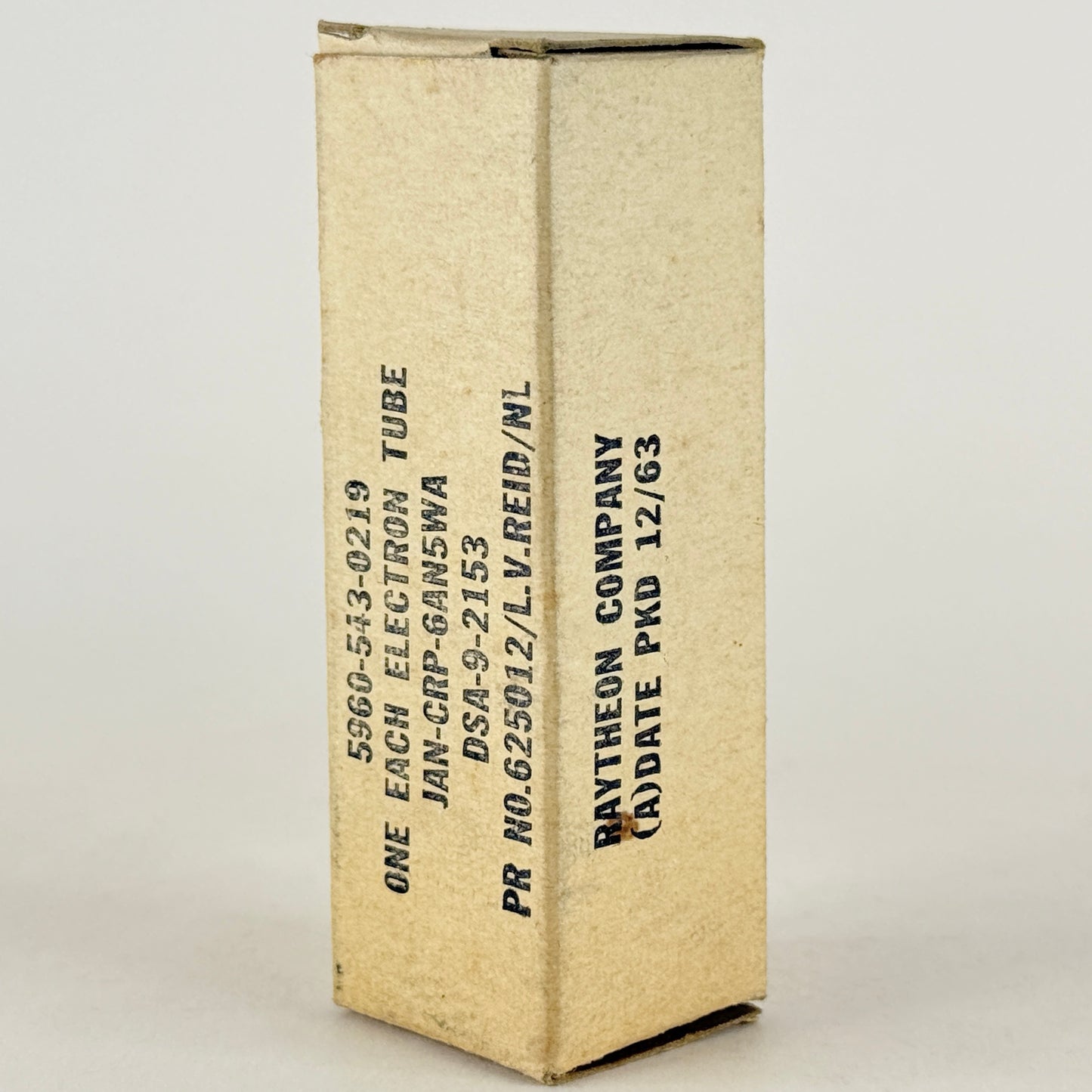 (1) Tested 1963 Raytheon JAN CRP 6AN5WA Tube with Box Code 64-10 6AN5 WA Tube