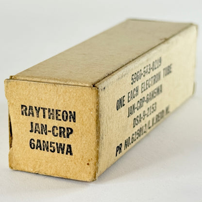 (1) Tested 1963 Raytheon JAN CRP 6AN5WA Tube with Box Code 64-10 6AN5 WA Tube