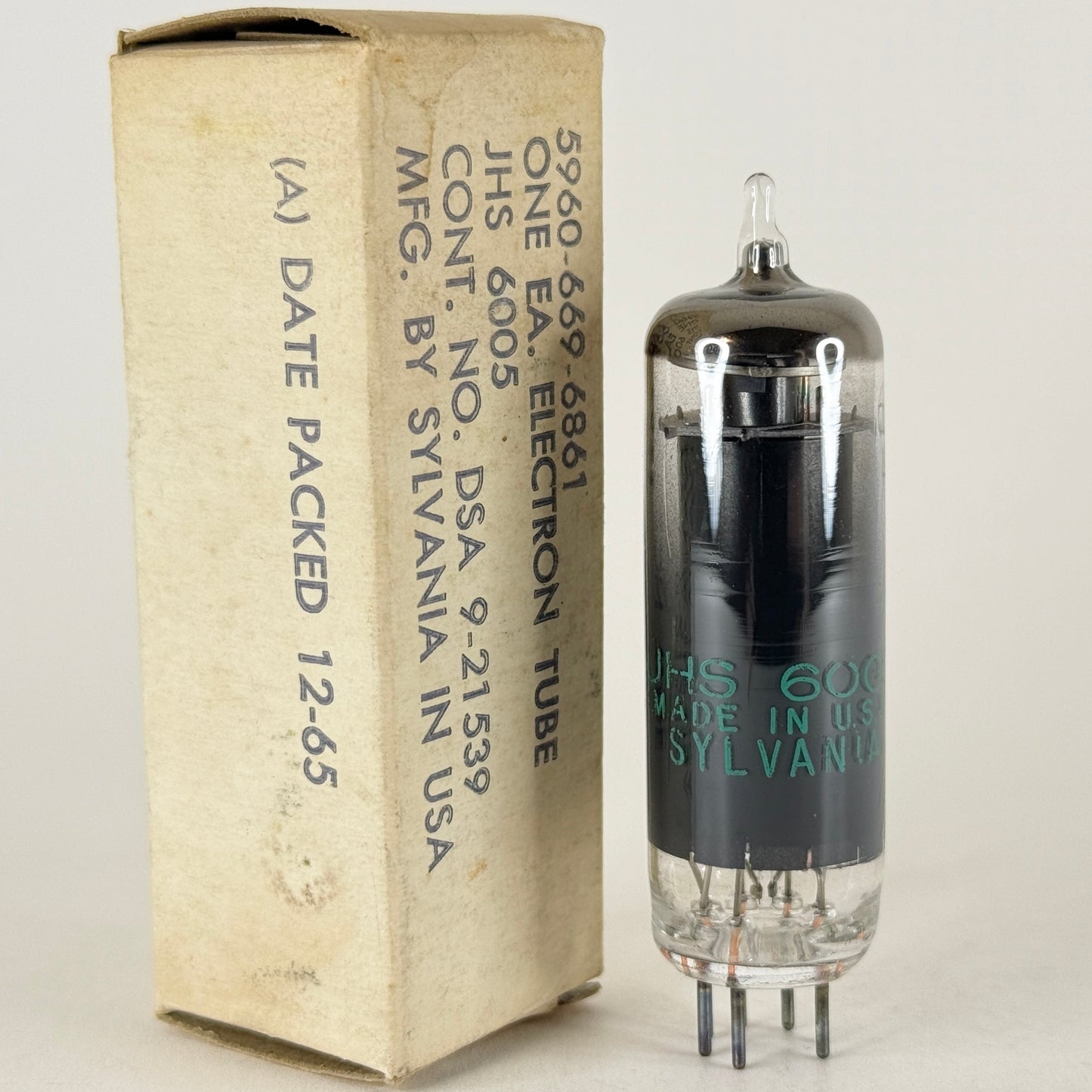 (1) Tested 1965 Sylvania JHS 6005 Tube with Box Code 6609 Beam Power Tube