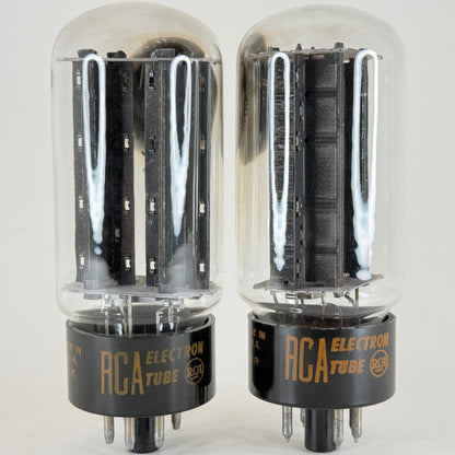 Tested Matched Pair RCA 5U4GB Tubes Black Ribbed Plates Square Getters NK & MR