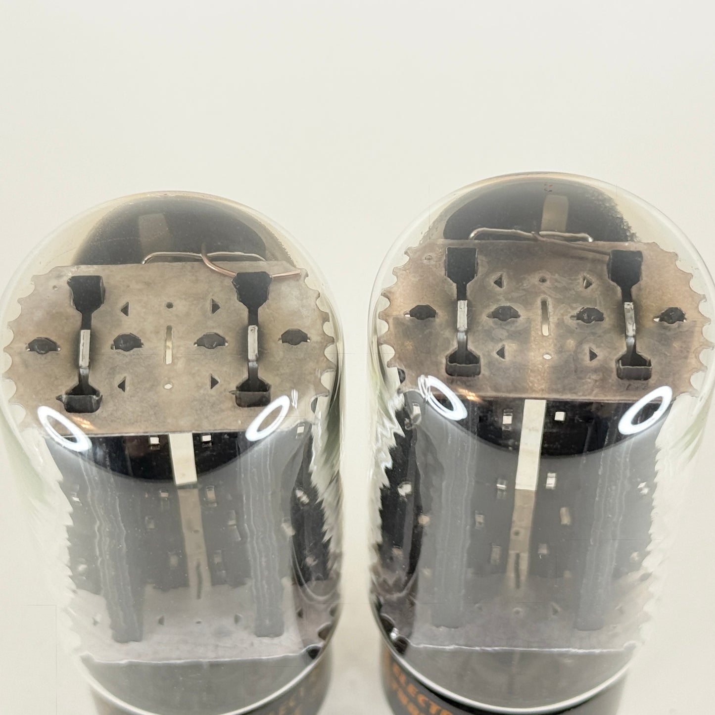 Tested Matched Pair RCA 5U4GB Tubes Black Ribbed Plates Square Getters NK & MR
