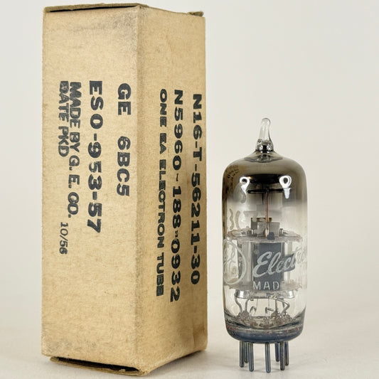 (1) Tested 1956 GE 6BC5 Tube with Box Date Code 56-52 Sharp Cutoff Pentode Tube