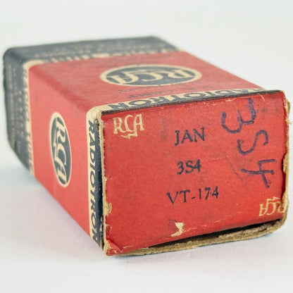 (1) Tested 1943 RCA JAN 3S4 Tube with Box VT-174 Mil Spec Code K4E Pentode Tube