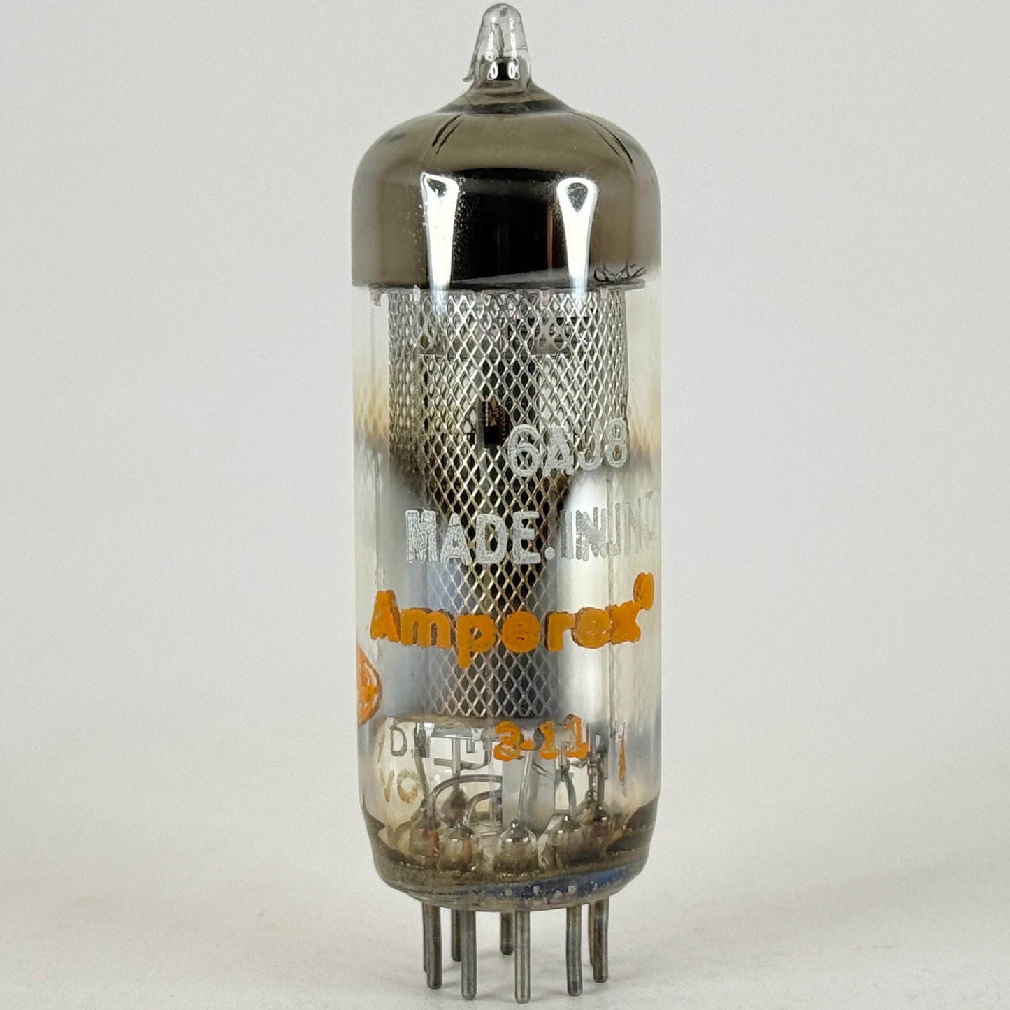 (1) Tested Amperex 6AJ8 Tube Made in India Code 3-11 Etched YD VO Triode Heptode