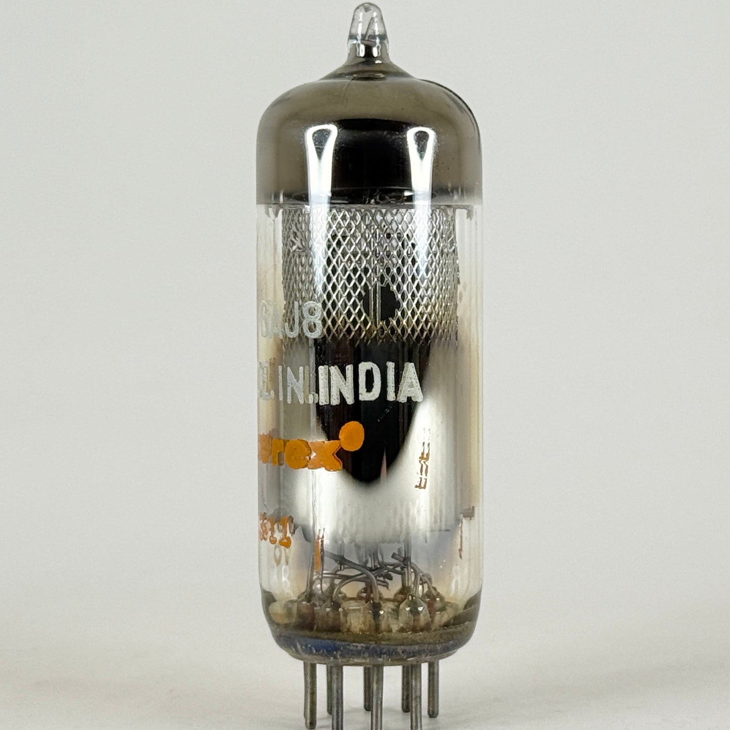 (1) Tested Amperex 6AJ8 Tube Made in India Code 3-11 Etched YD VO Triode Heptode