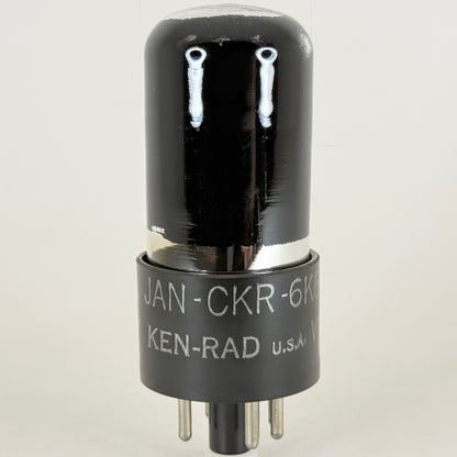 (1) Tested Ken Rad JAN CKR 6K6GT/G Tube Black Glass Code F5 6K6 GT G Tube