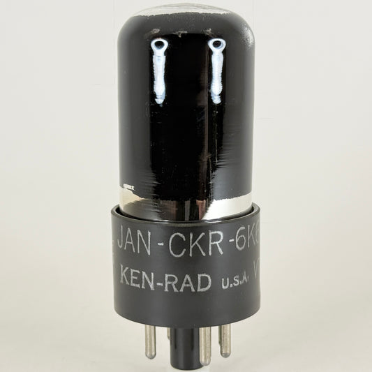 (1) Tested Ken Rad JAN CKR 6K6GT/G Tube Black Glass Code F5 6K6 GT G Tube