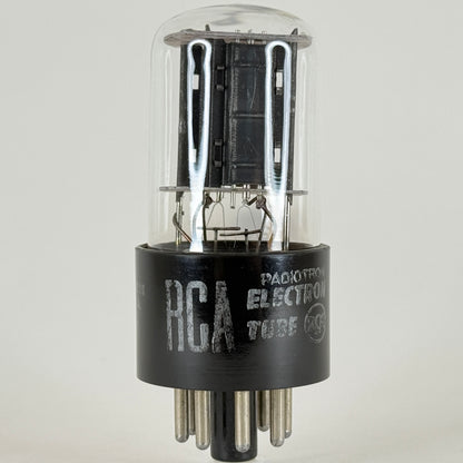 (1) Tested 1957 RCA 6SN7GTB Tube Black Offset Plates Square Get Code KI 6SN7 GT