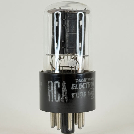 (1) Tested 1957 RCA 6SN7GTB Tube Black Offset Plates Square Get Code KI 6SN7 GT