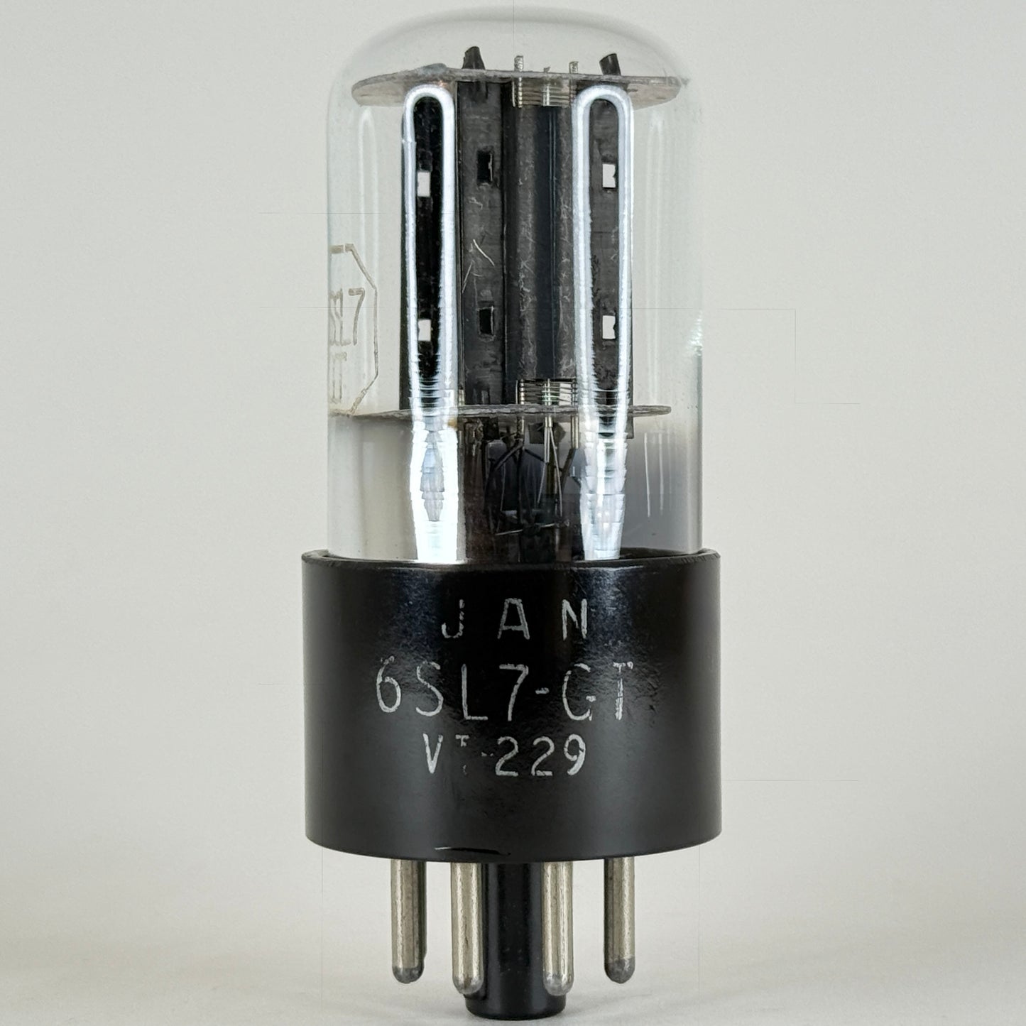 (1) Tested RCA JAN 6SL7GT Tube Mil Spec VT-229 Black Plates VIE Meatball Logo